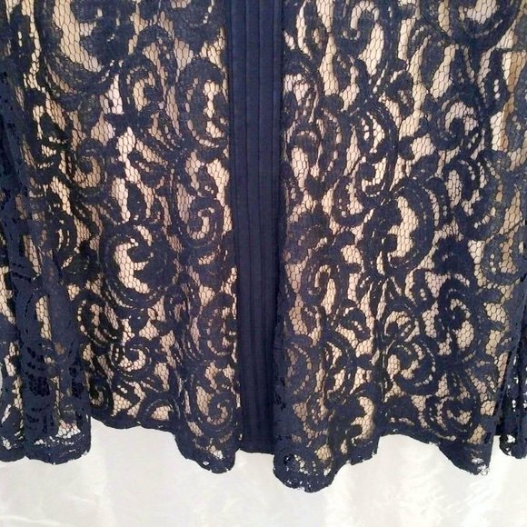 NWOT The Limited Navy & Beige Lace A-Line Dress, Sleeveless, 6 - Picture 4 of 7